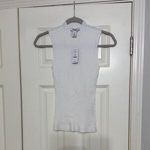 White House Black Market Textured White Tank Top
